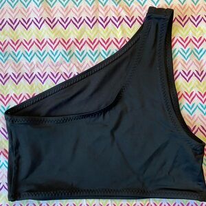 Weekday Elegant Black Size One Shoulder Bikini Top